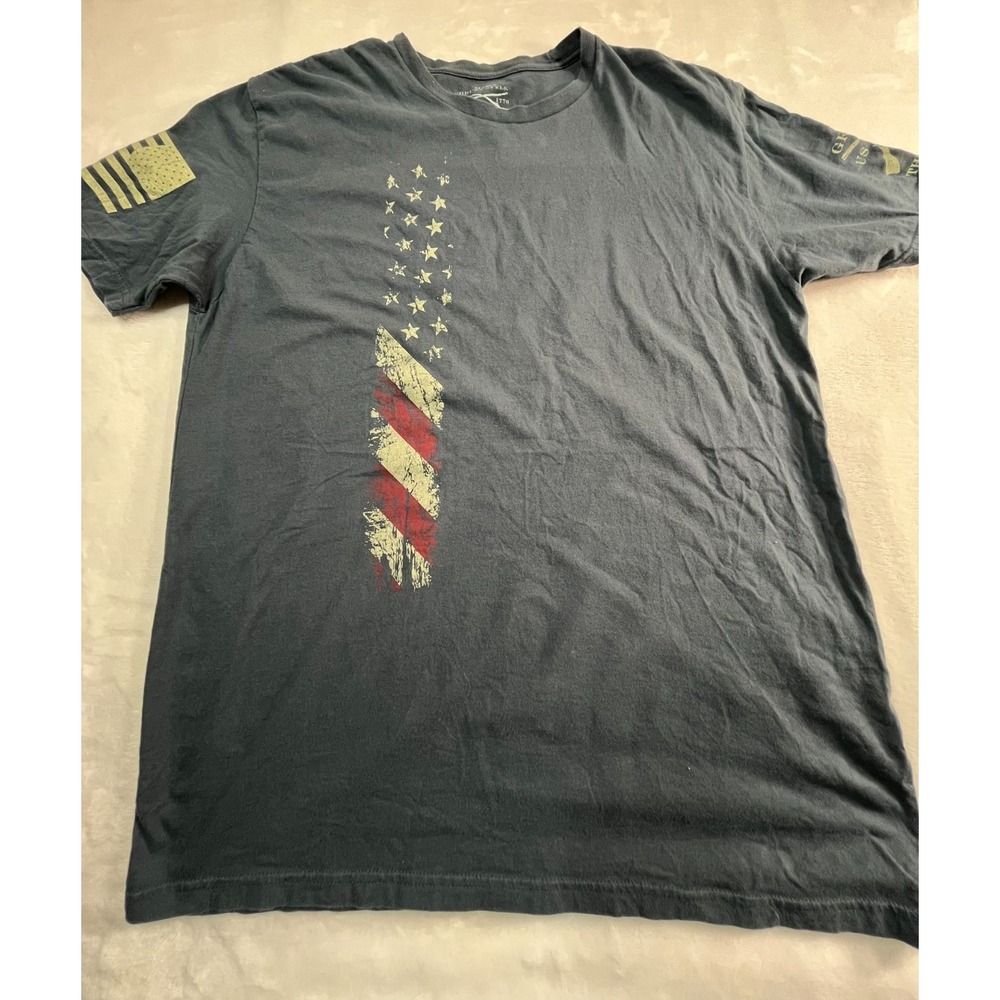 GRUNT STYLE Shirt‎ Mens XL Blue Flag Graphic Print Dars and Stripes